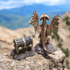 Bronze Dragon Wyrmling with Treasure